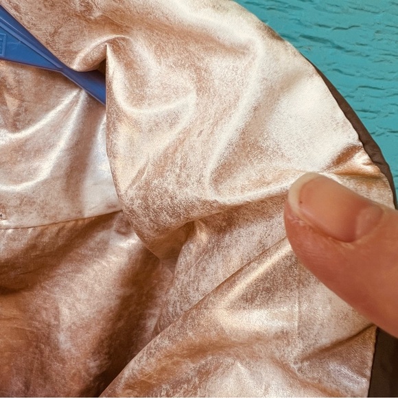 FREE PEOPLE Reversible Puffer Olive Green Metallic Rose Gold OVERSIZED - Picture 6 of 15